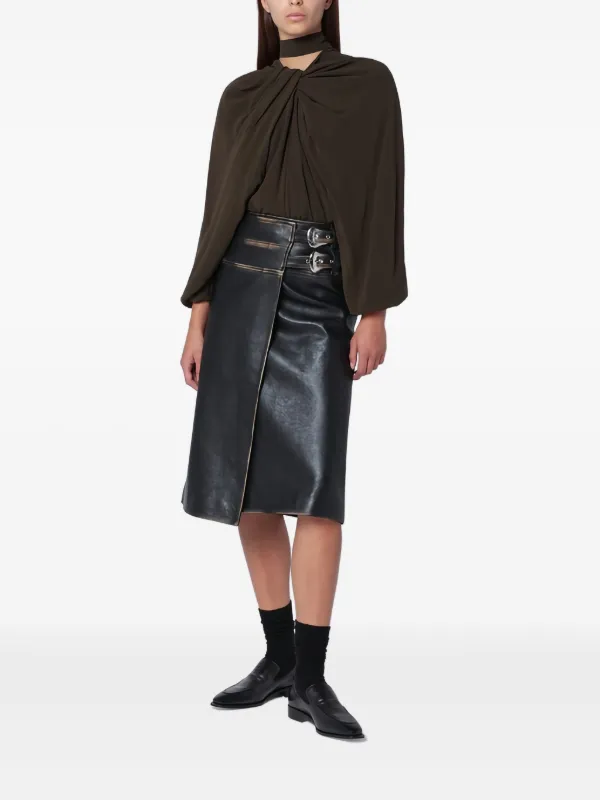 Namacheko Buckle Leather Midi Skirt | Black | FARFETCH BH Namacheko Buckle Leather Midi Skirt | Black | FARFETCH BH