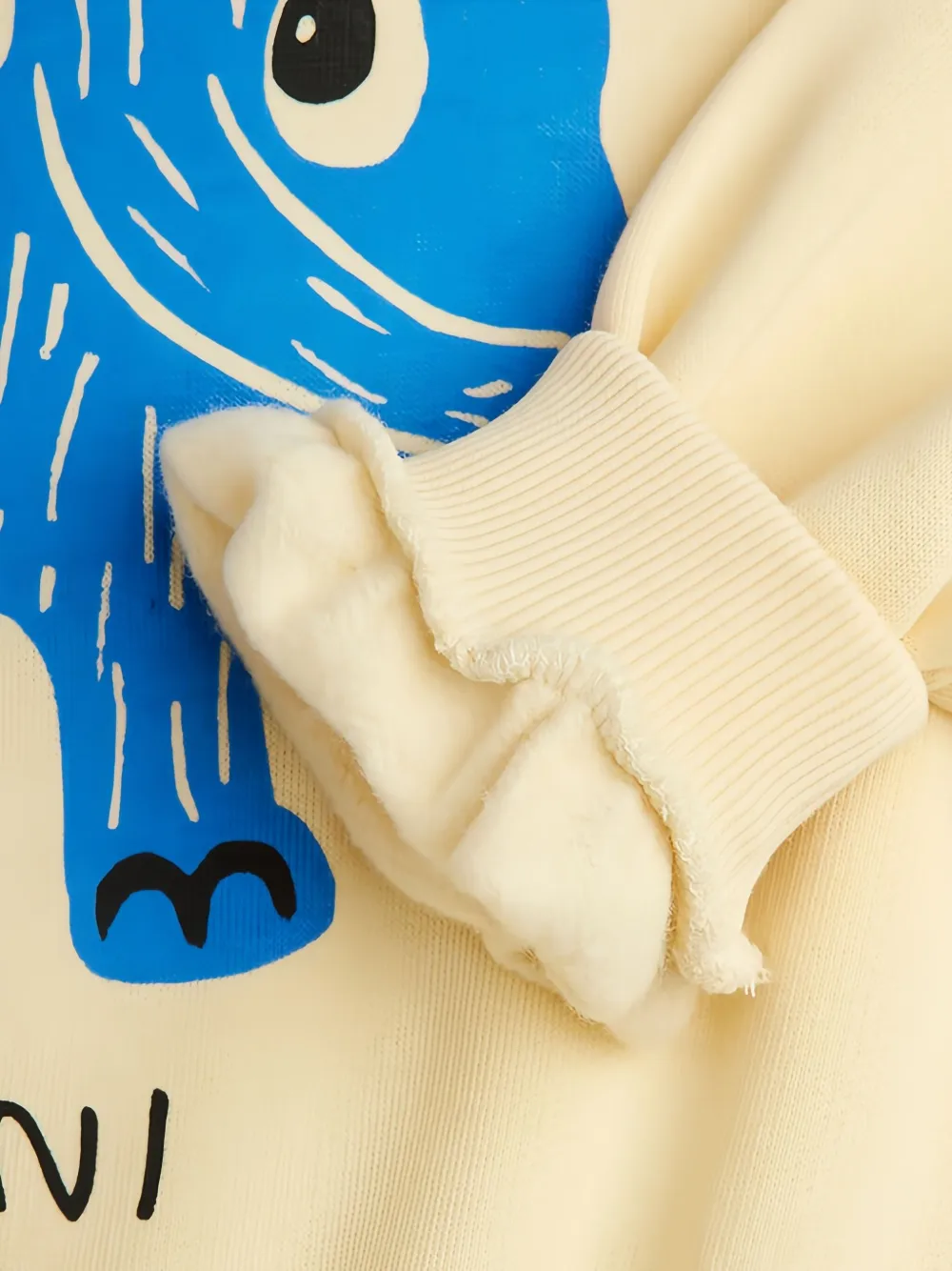 Mini Rodini Mammoth sweater met ronde hals Beige