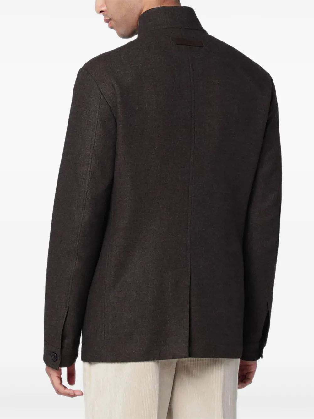 Zegna Chore II jack met opstaande kraag Bruin