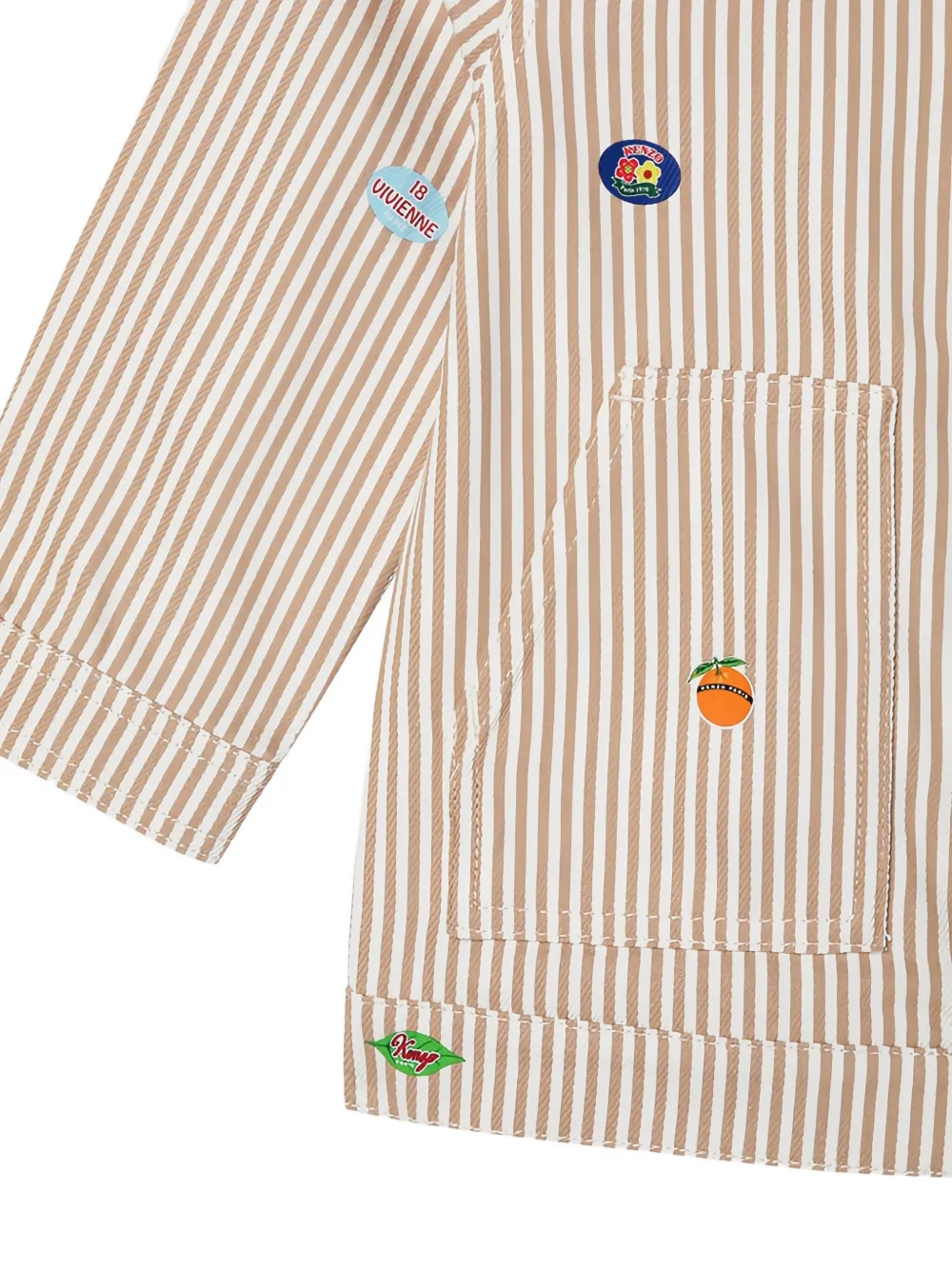 Kenzo Kids Gestreept jack met applicatie Beige