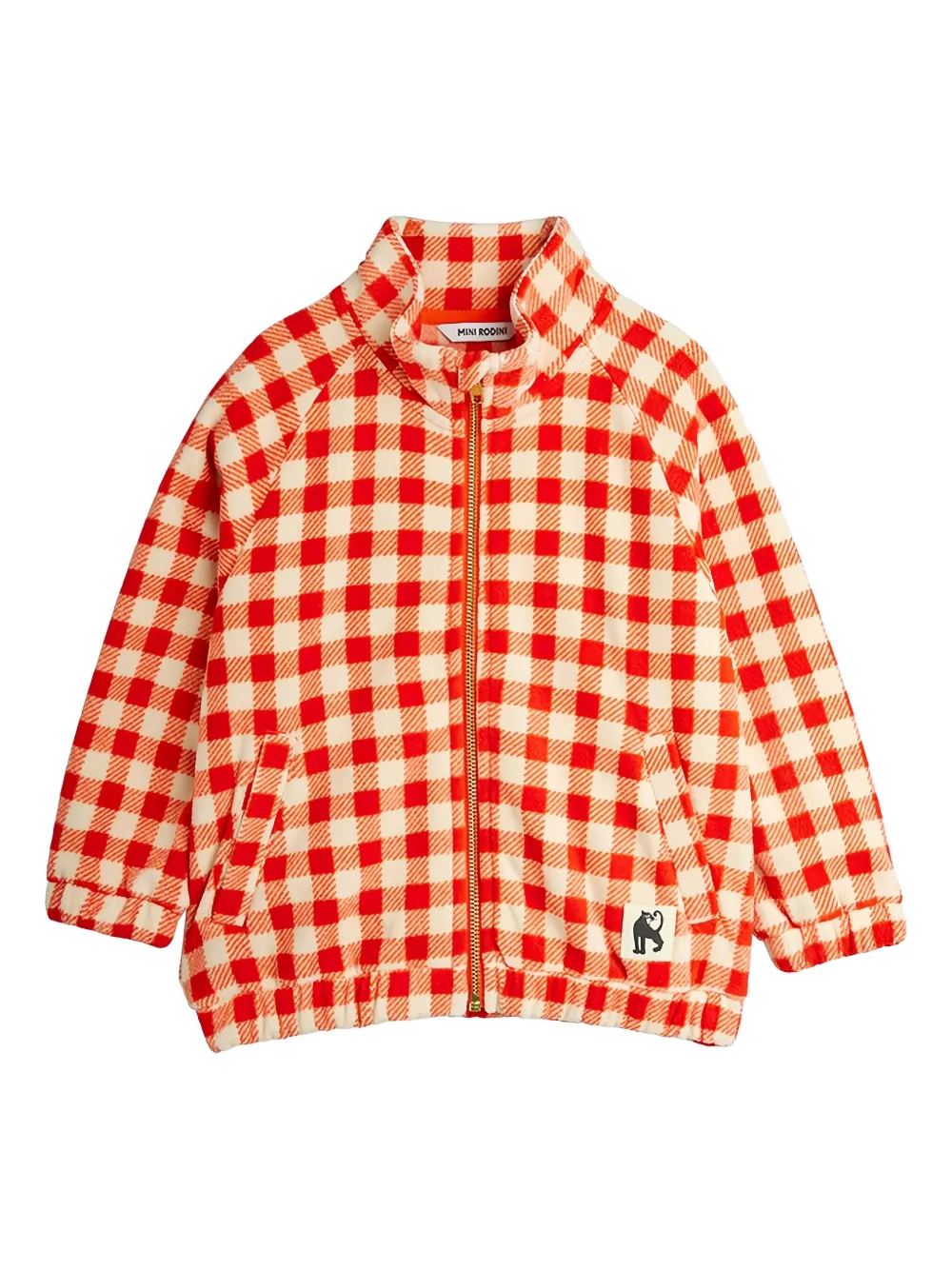Mini Rodini checked zip jacket | Red | Image 1