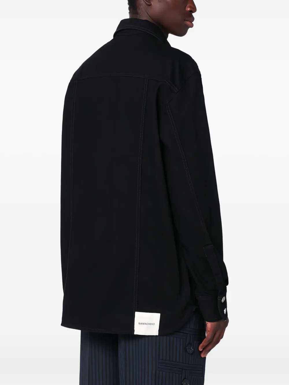 Namacheko Denim overhemd met zak Zwart