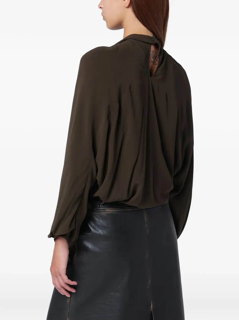  Namacheko Long Sleeve Twisted Top - Brown 