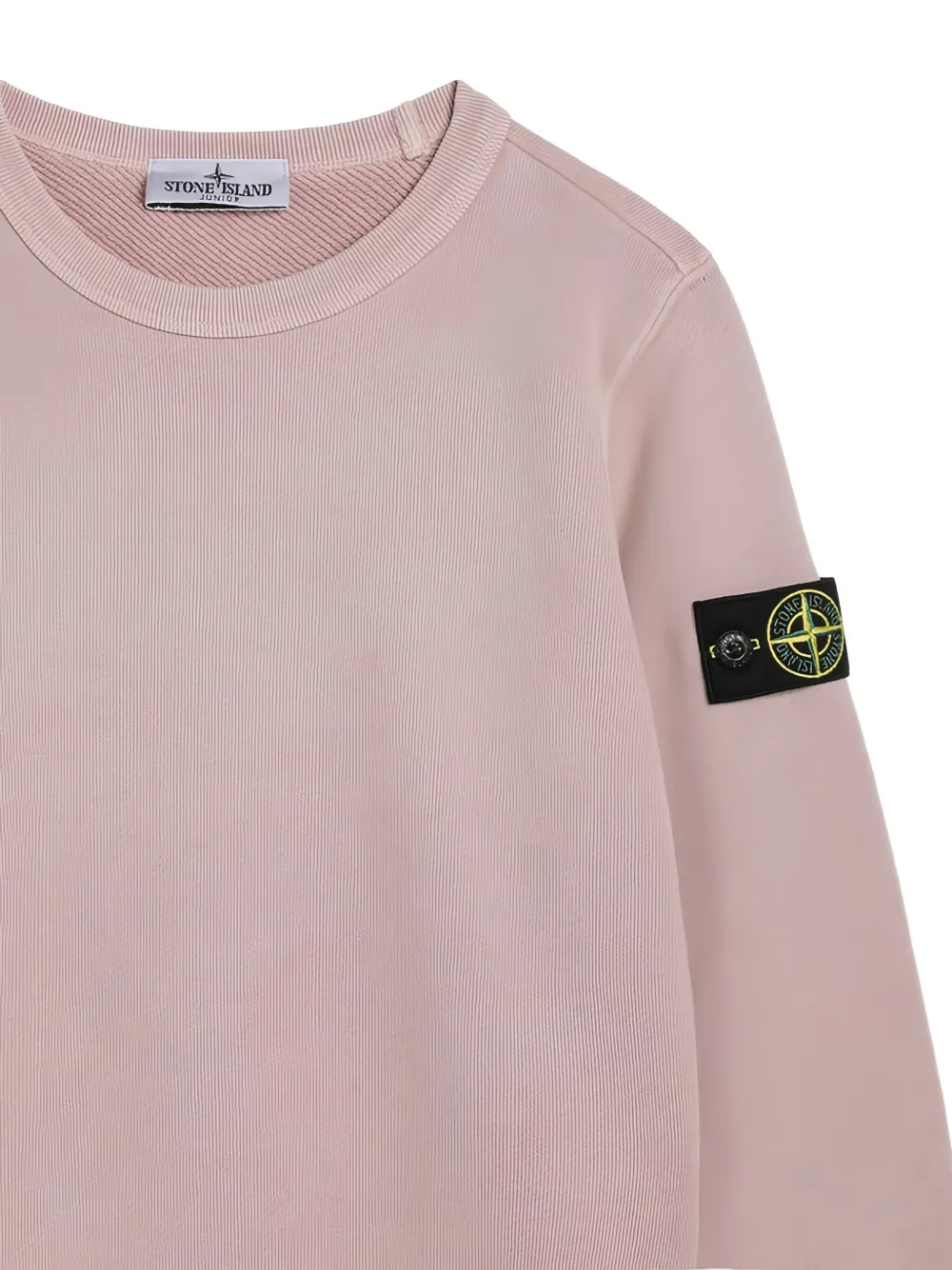 Stone Island Junior Top met ronde hals en patch Roze
