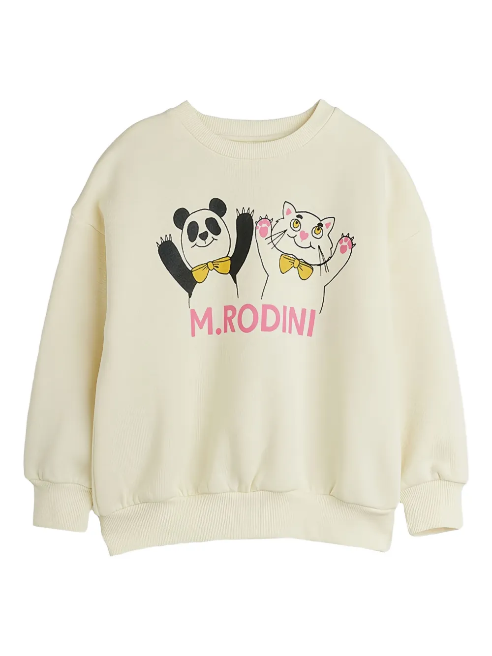 Mini Rodini panda cat graphic sweatshirt | Neutrals | Image 1