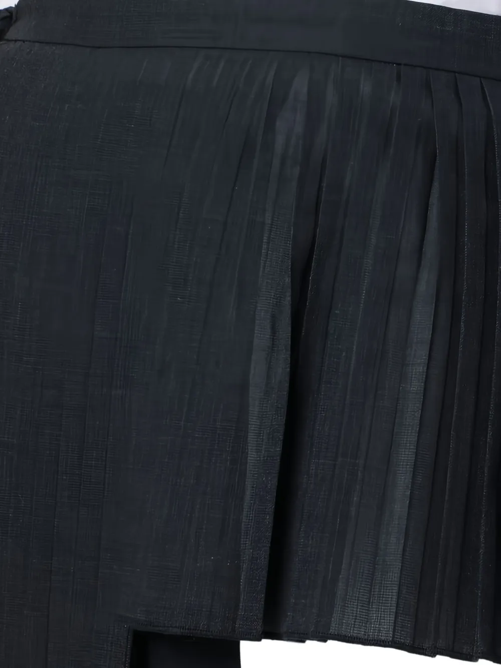 Mark Kenly Domino Tan Pleated Wrap Skirt In Black