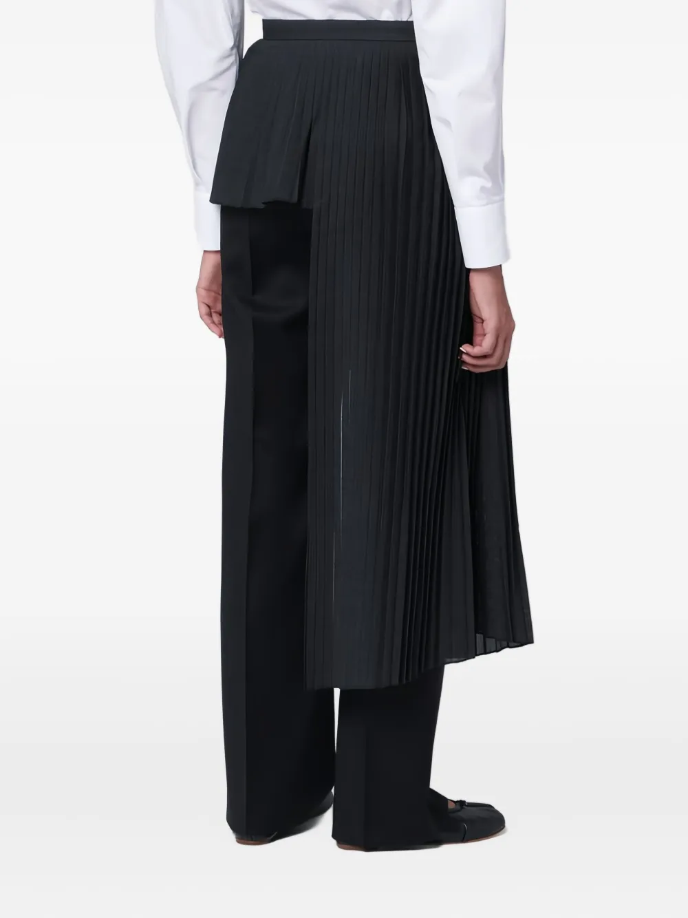 Mark Kenly Domino Tan Pleated Wrap Skirt In Black