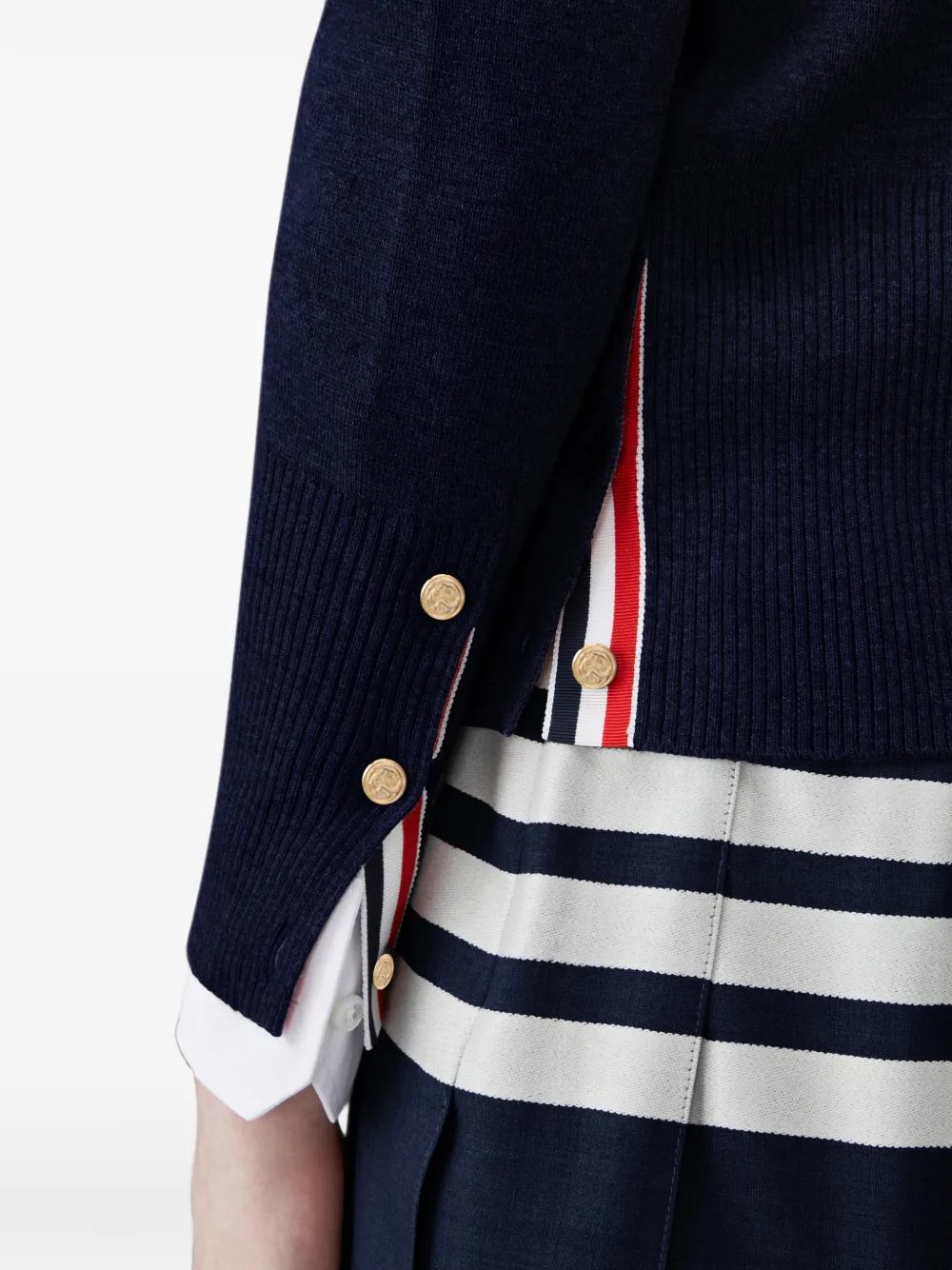 Thom Browne Vest met gestreept detail Blauw