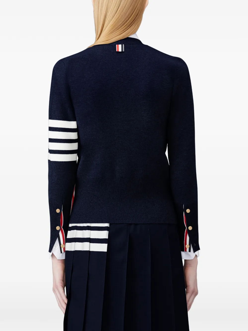 Thom Browne Vest met gestreept detail Blauw