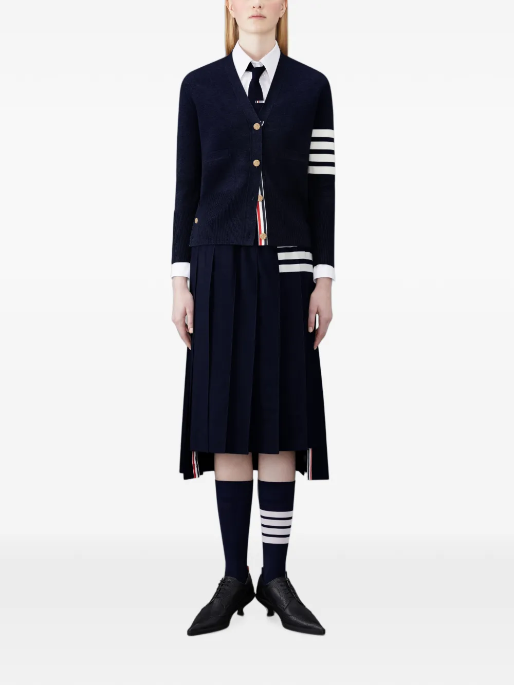 Thom Browne Vest met gestreept detail Blauw