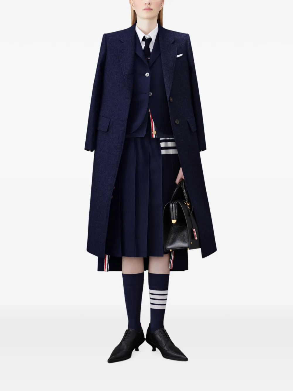 Thom Browne Vest met gestreept detail Blauw