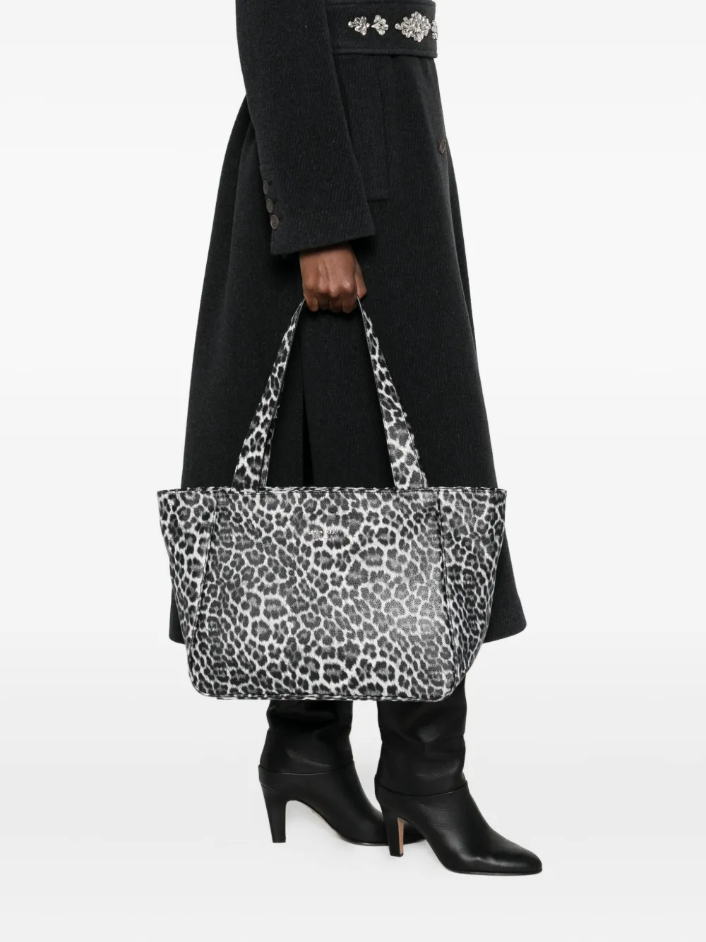 Marc Ellis Leopard-print Shoulder Bag In Black
