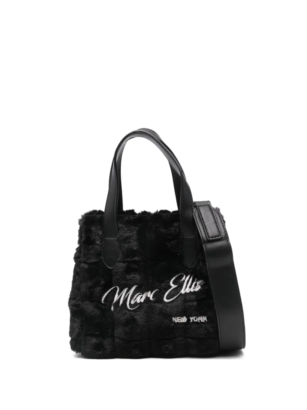 Marc Ellis Faux-fur Top-handles Cross Body Bag In Black