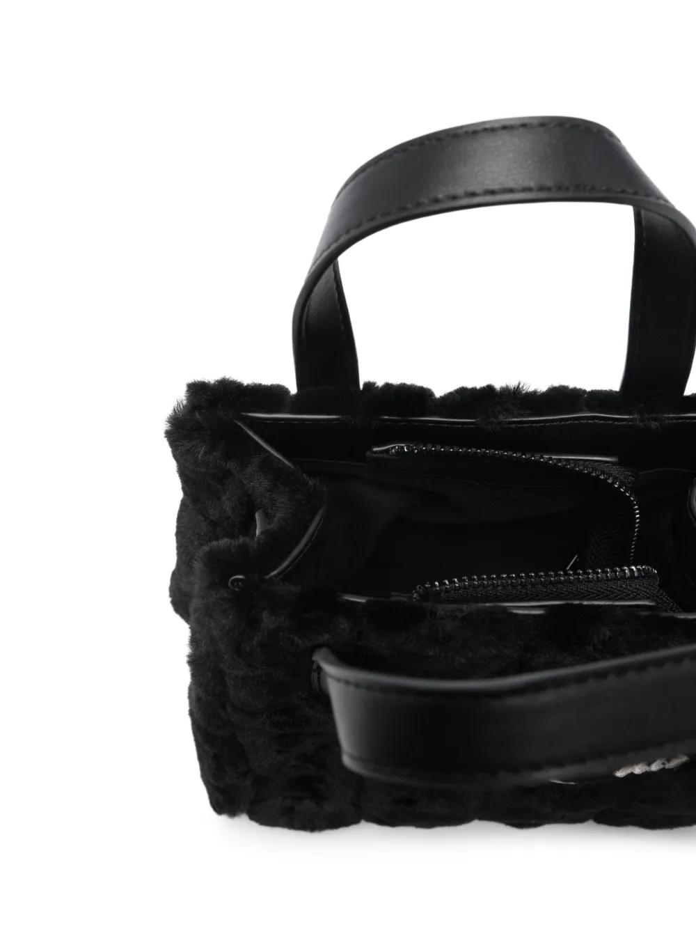 Marc Ellis Faux-fur Top-handles Cross Body Bag In Black
