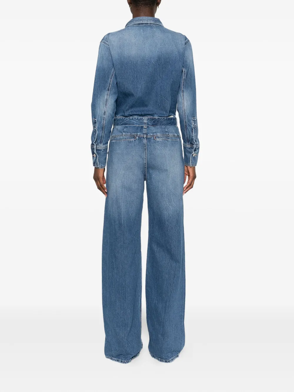 Belted Denim Jumpsuit