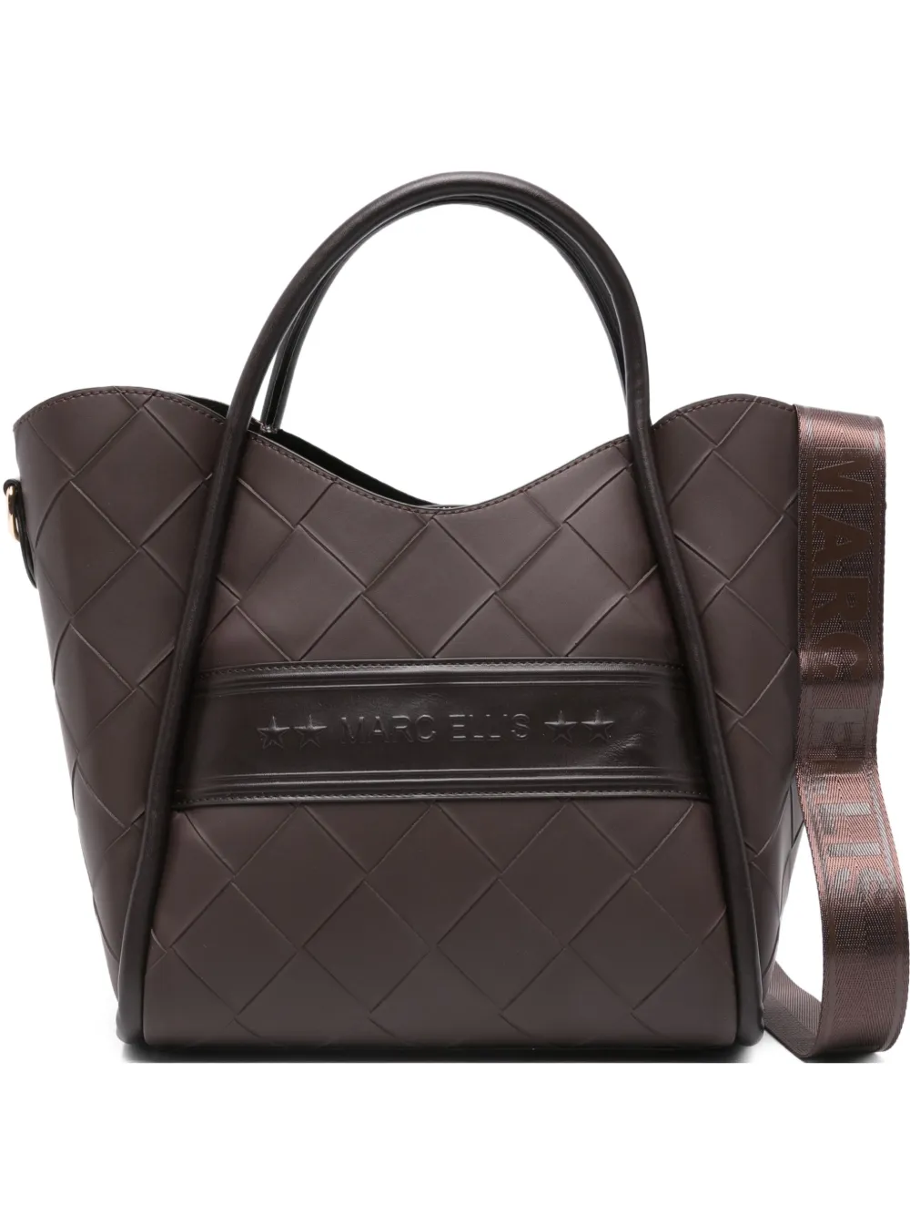 Marc Ellis ロゴエンボス ショルダーバッグ - ブラウン