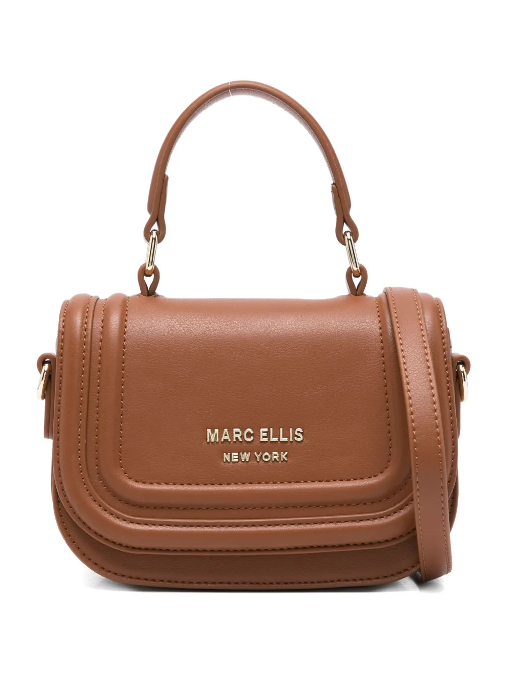 Marc Ellis Top-handle Logo-lettering Shoulder Bag In Brown