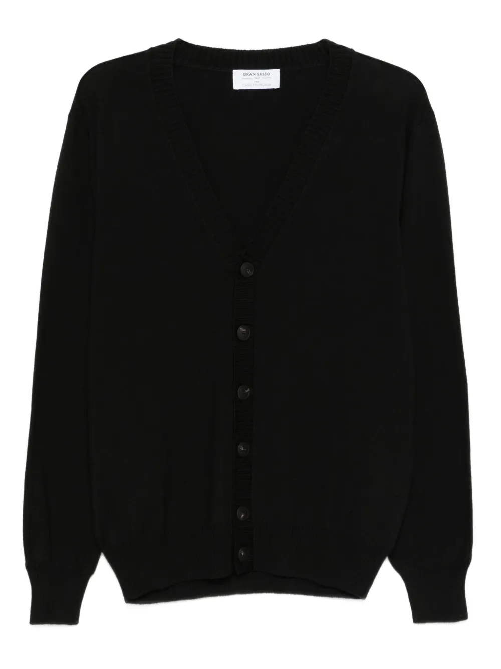 Gran Sasso cárdigan con botones y cuello en V | negro | Image 1