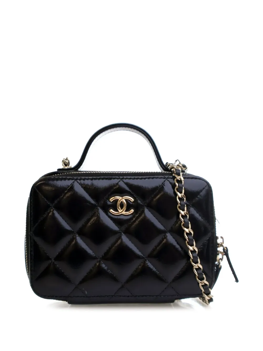 CHANEL Pre-Owned CC liten necessär med dubbla dragkedjor från 2021-2025 | svart | Image 1