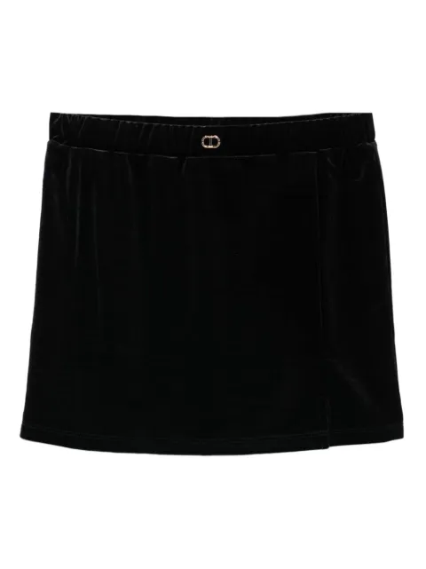 TWINSET Kids Saia de veludo com logo