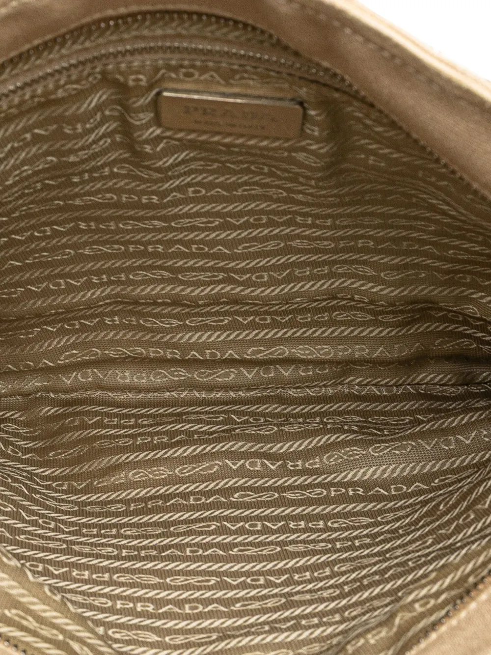 Pre-owned Prada 2010-2020 Cinghiale Trimmed Canvas Canapa Tote Bag In Brown