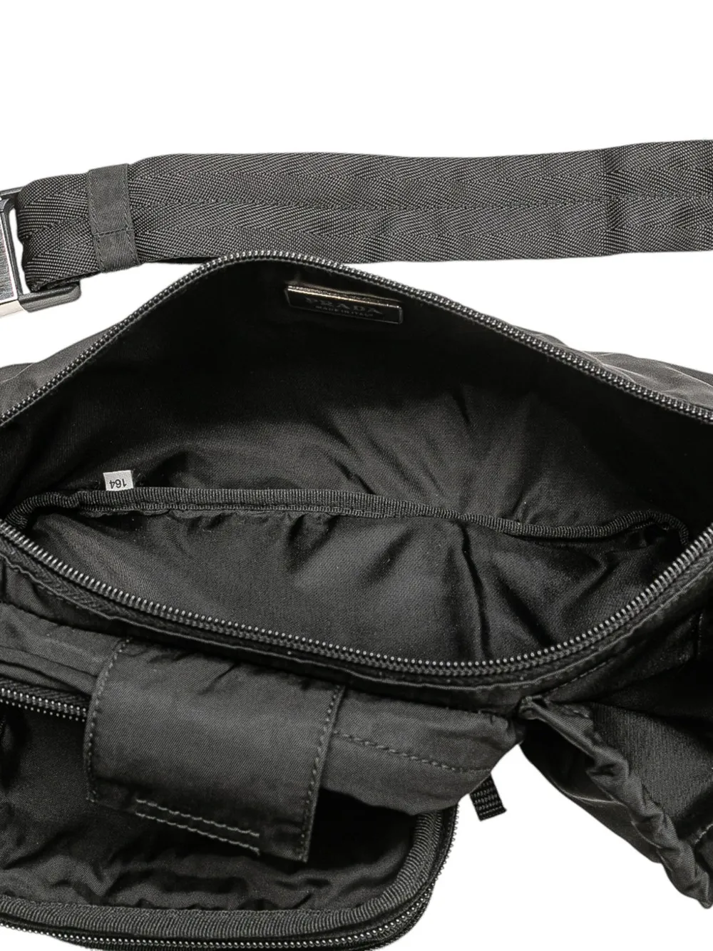 Pre-owned Prada 2013-2025 Tessuto Multi Pocket Belt Bag In Black