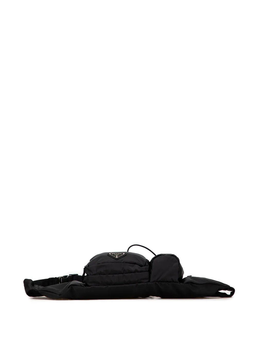 Pre-owned Prada 2013-2025 Tessuto Multi Pocket Belt Bag In Black