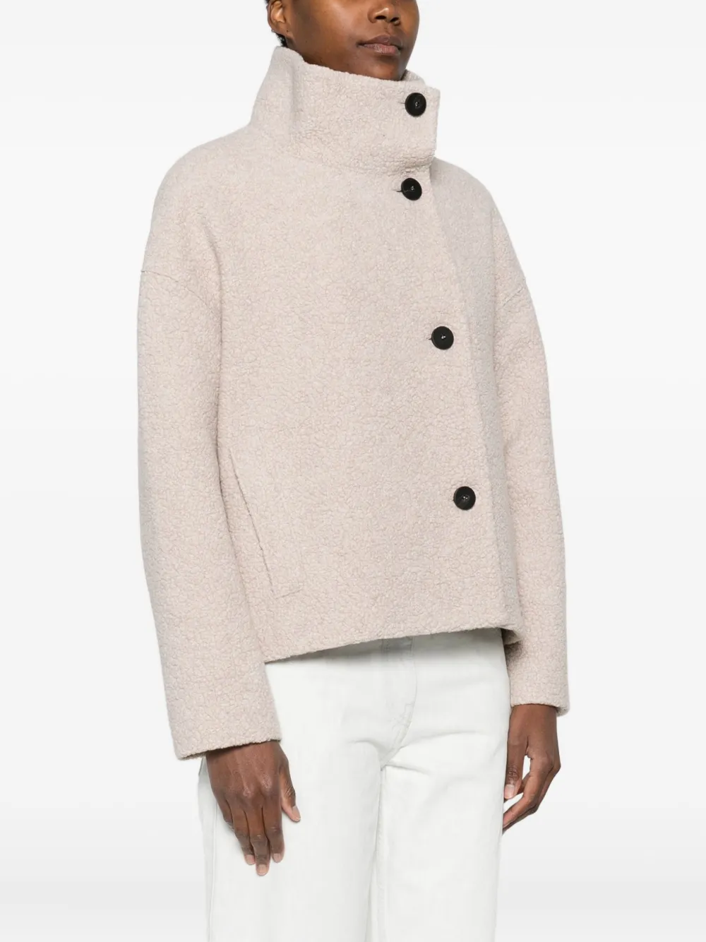 Harris Wharf London Long-sleeve Buttoned Jacket In Neutral