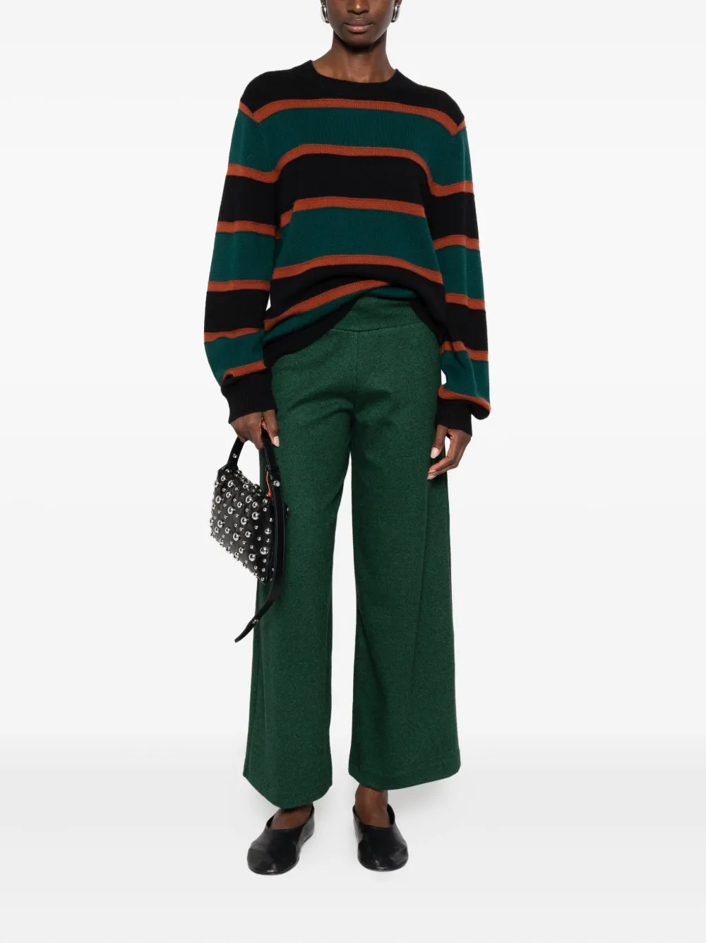 Niu Broek met wijde pijpen - Groen