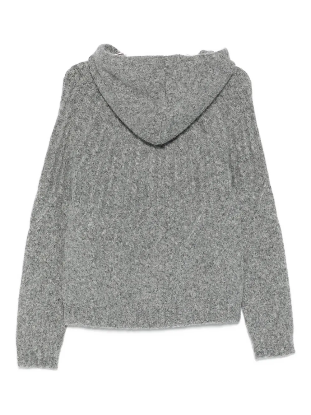 Semicouture mélange-effect knit hoodie - Grijs
