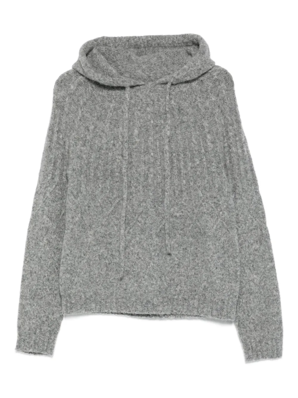 Semicouture mélange-effect knit hoodie | Grey | Image 1