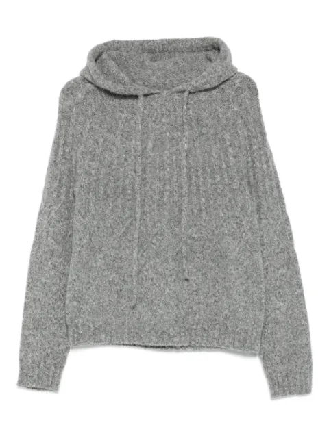 Semicouture mélange-effect knit hoodie