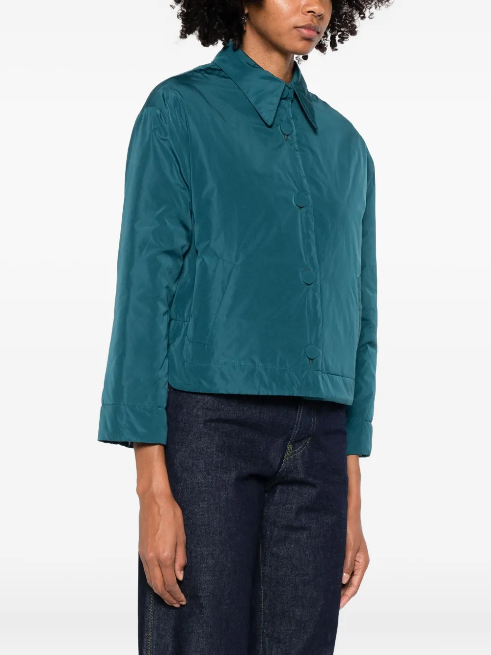Niū Collared Padded Jacket In Green