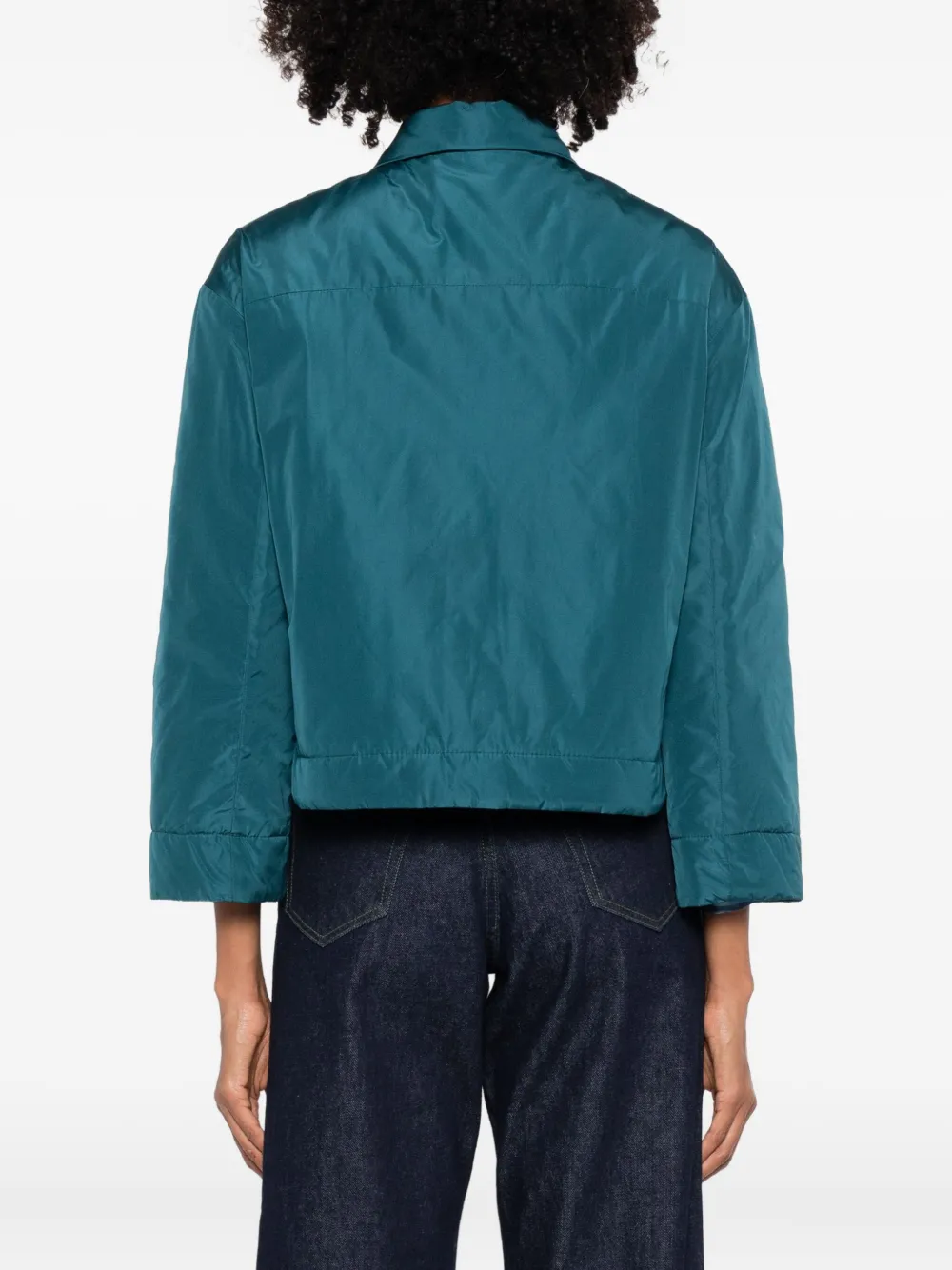 Niū Collared Padded Jacket In Green