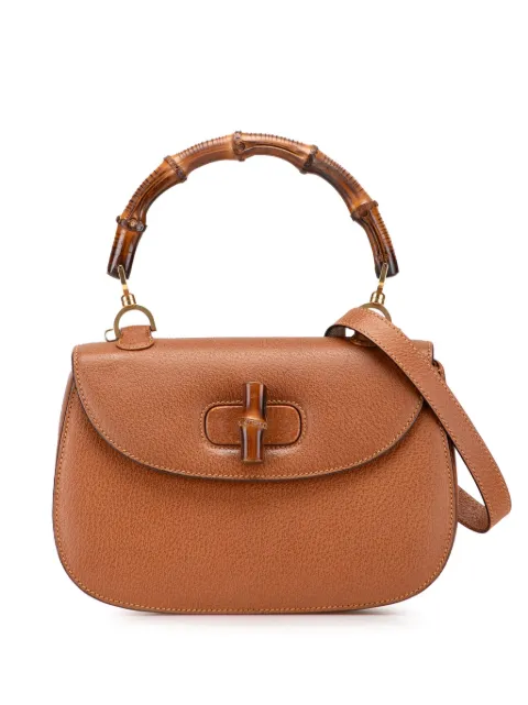 Gucci Pre-Owned 20th Century Grained Calfskin Bamboo Night satchel