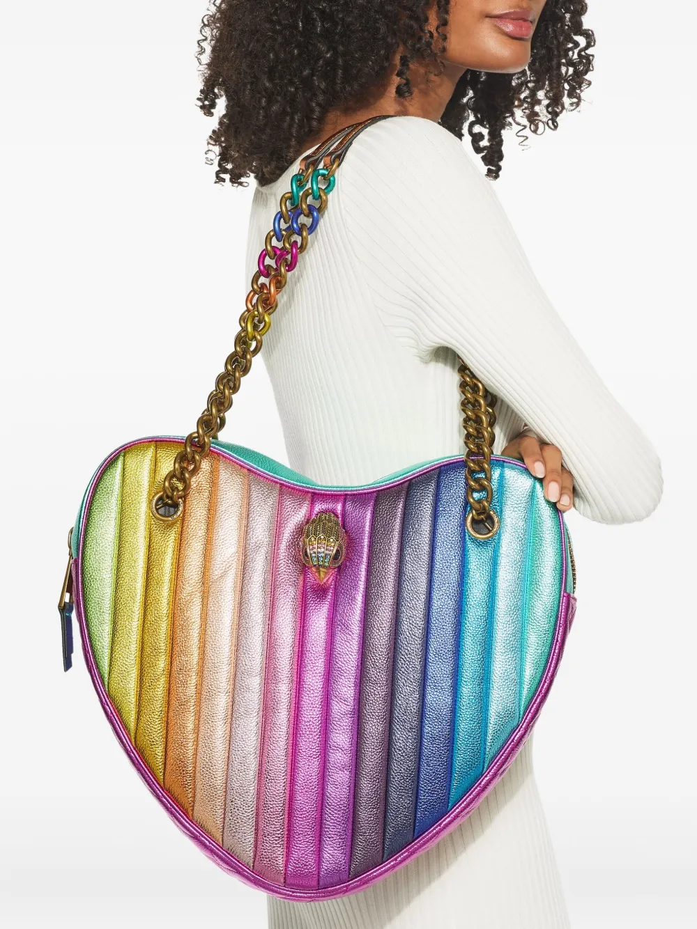 Kurt Geiger London large Kensington Heart shoulder bag - Roze