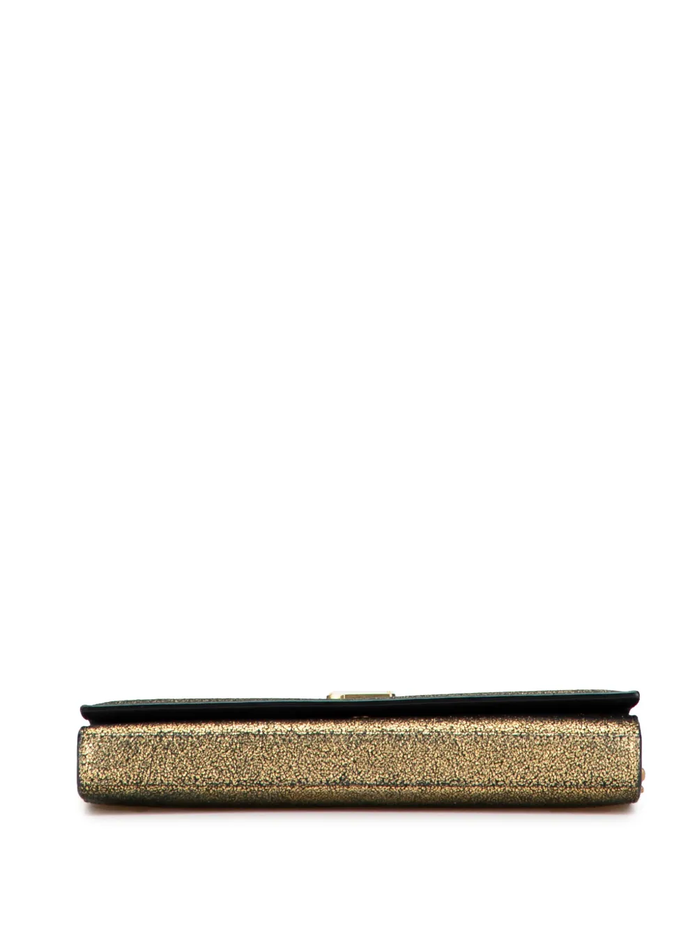 Pre-owned Saint Laurent 2018 Metallic Leather Monogram Kate Wallet On Chain Crossbody Bag In Gold