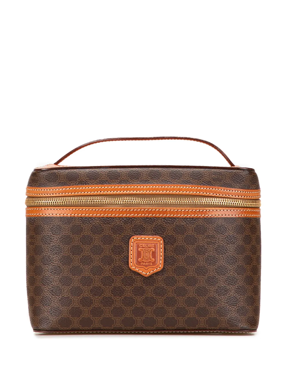 Celine Pre-Owned شنطة مستحضرات تجميل 'ماكادام' كانفا مطلي 1995 | بني | Image 1