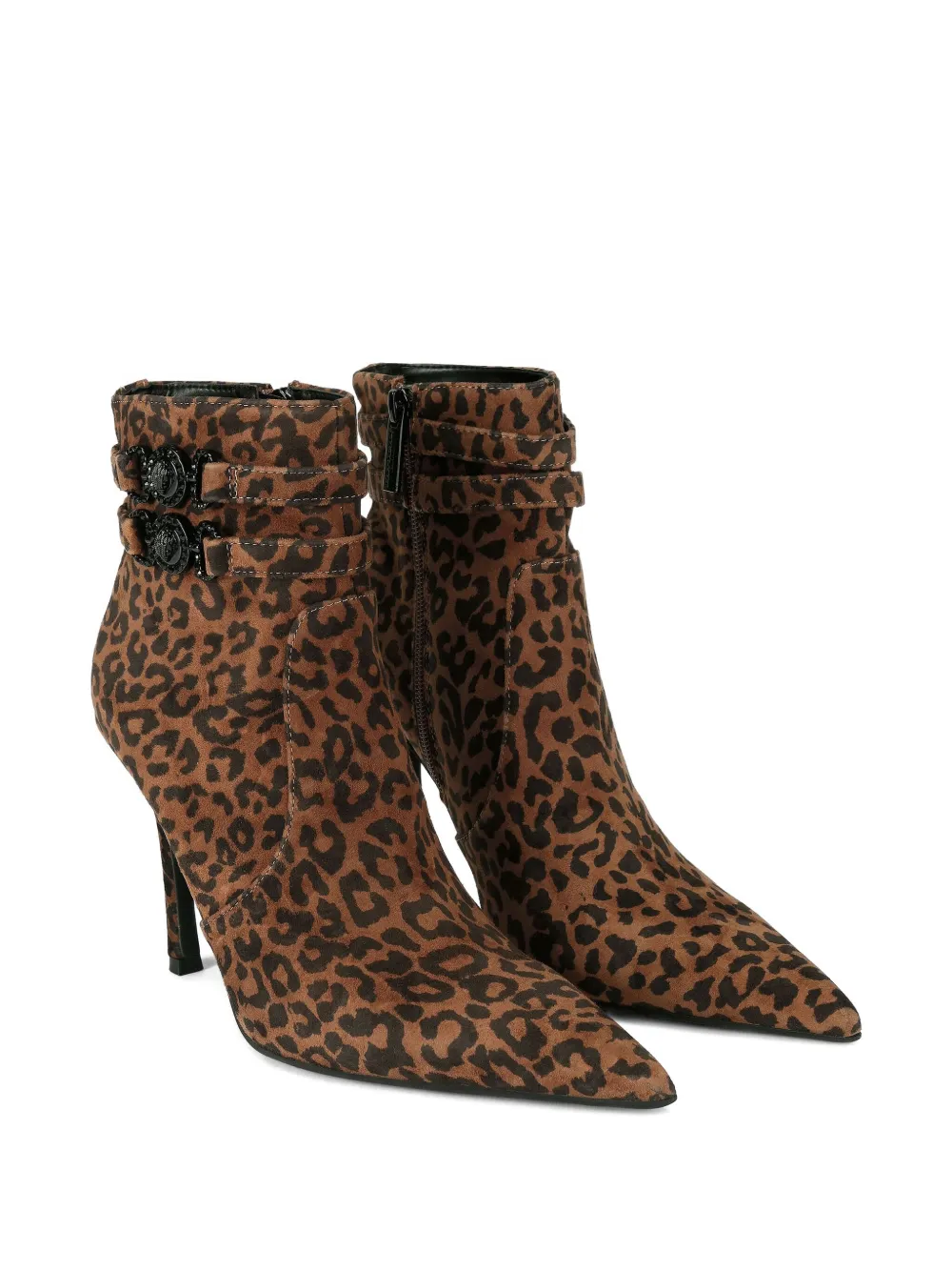 Kurt Geiger London 110 mm Mansion enkellaarzen met luipaardprint en bandjes Bruin