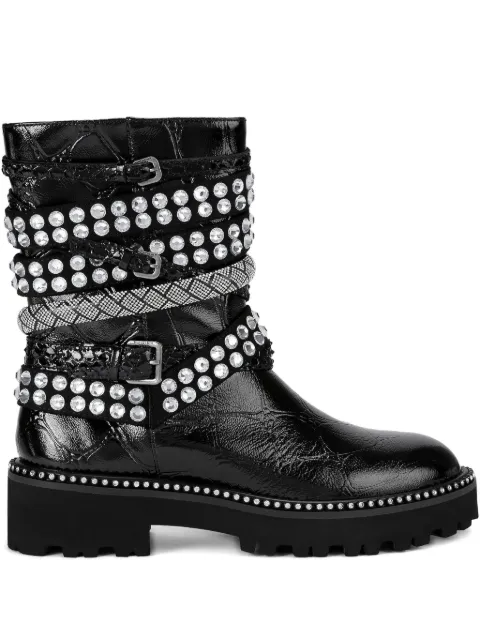 Kurt Geiger London 晶饰多带机车靴