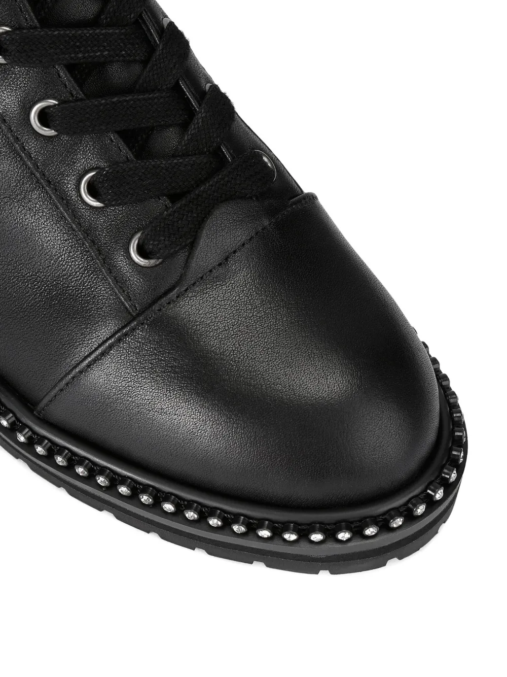 Kurt Geiger London Stoop combat boots met kristallen gesp Zwart