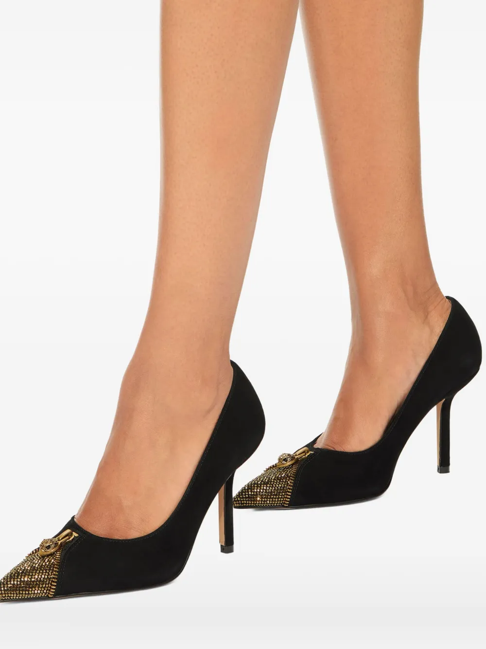 Kurt Geiger London 95 mm Zip Court pumps verfraaid met kristallen Zwart