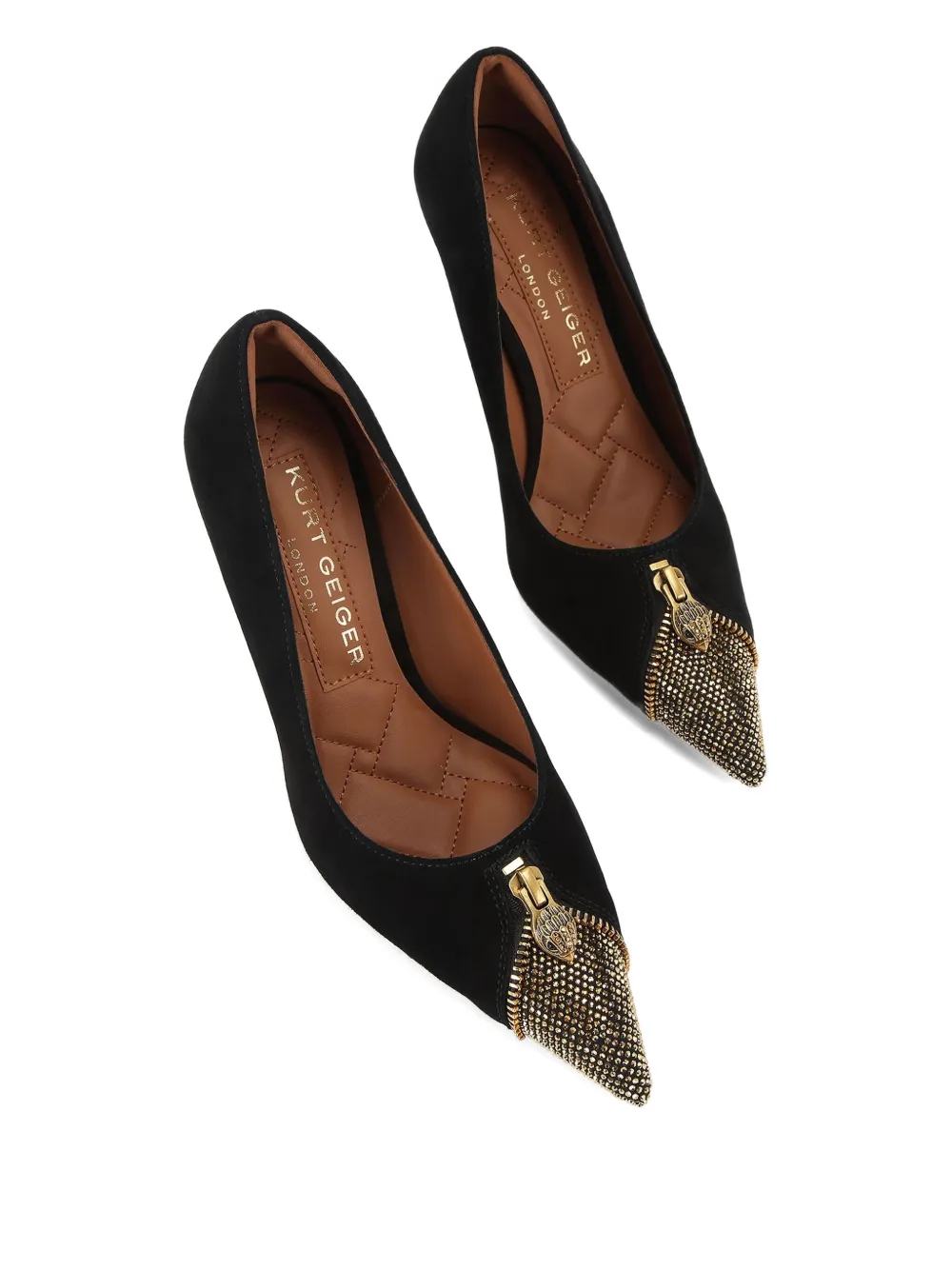 Kurt Geiger London 95 mm Zip Court pumps verfraaid met kristallen Zwart