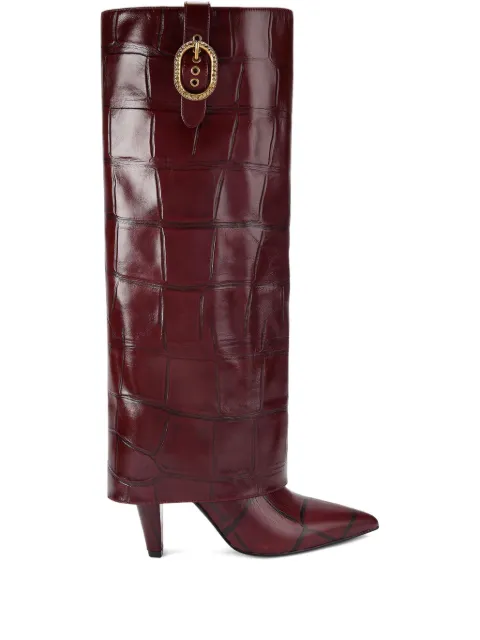 Kurt Geiger London 100mm croc-embossed fold-over boots