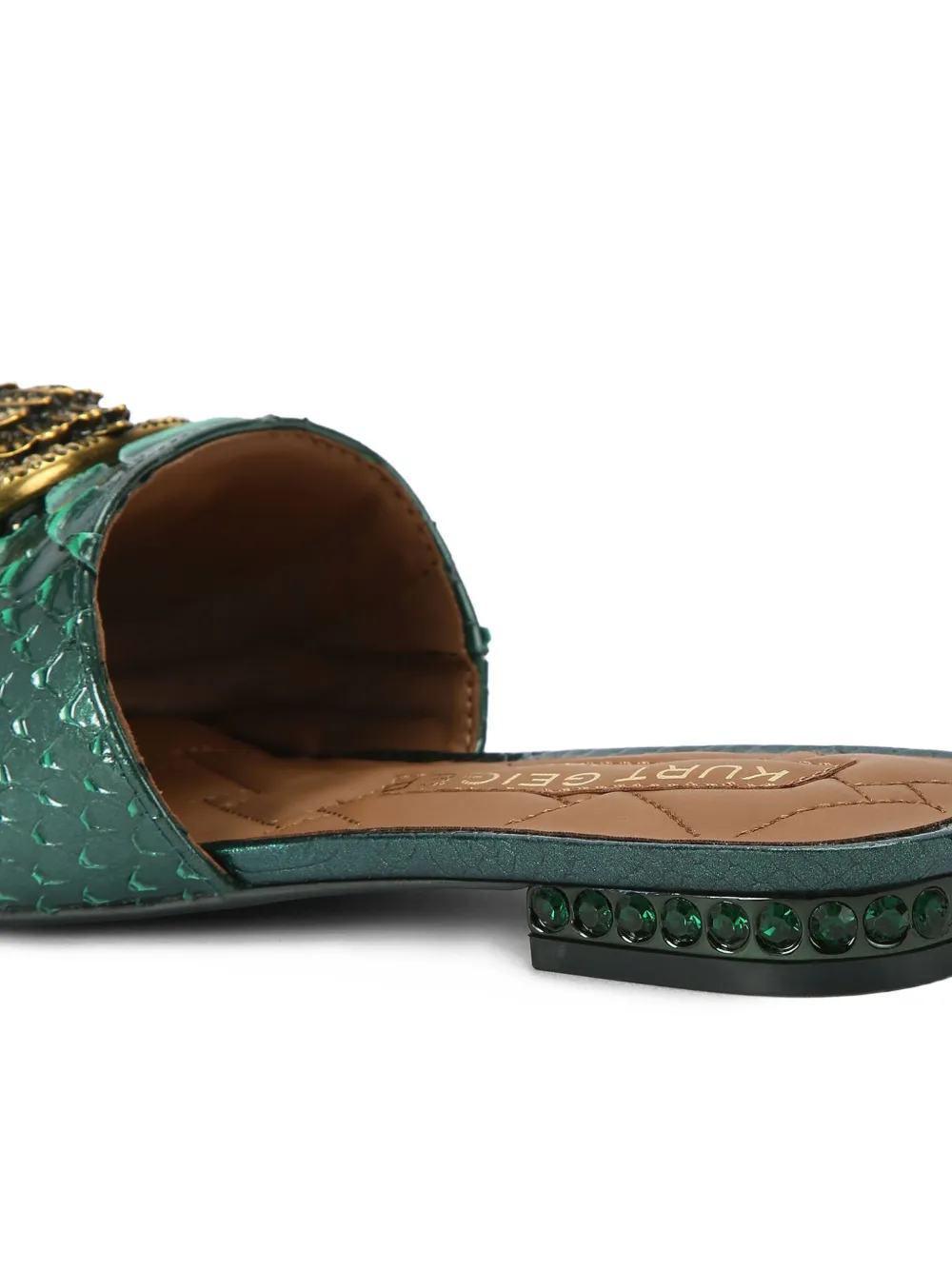 Kurt Geiger London Chelsea sandalen met slangen-reliëf en gesp Groen