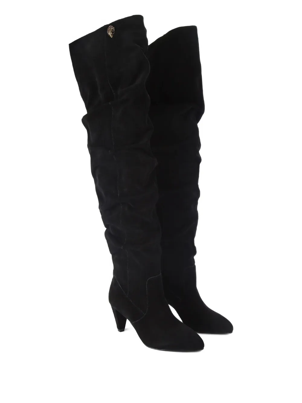 Kurt Geiger 70mm Shoreditch Otk Slouch Leather Boots In Black