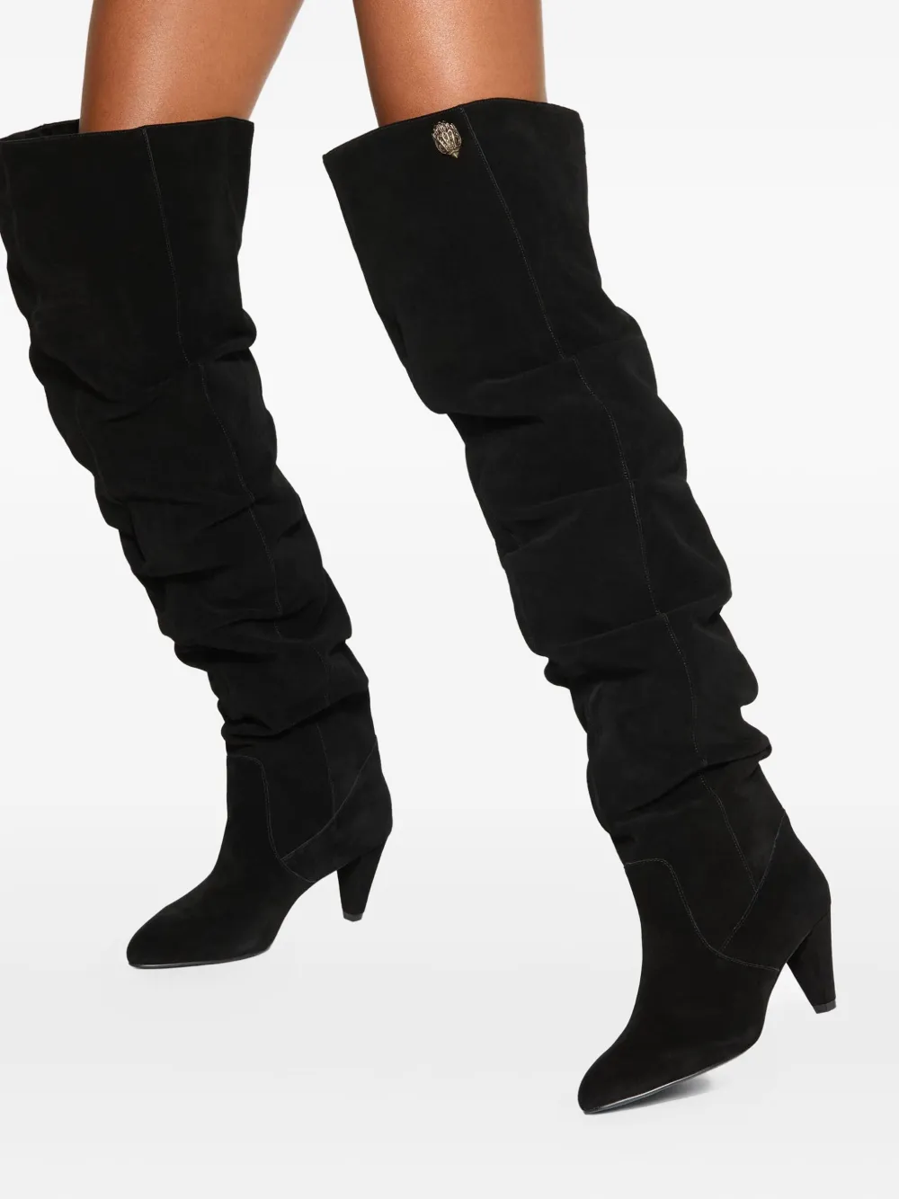 Kurt Geiger 70mm Shoreditch Otk Slouch Leather Boots In Black