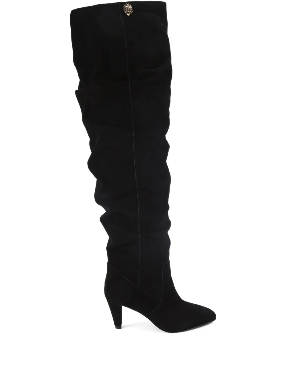 Kurt Geiger 70mm Shoreditch Otk Slouch Leather Boots In Black