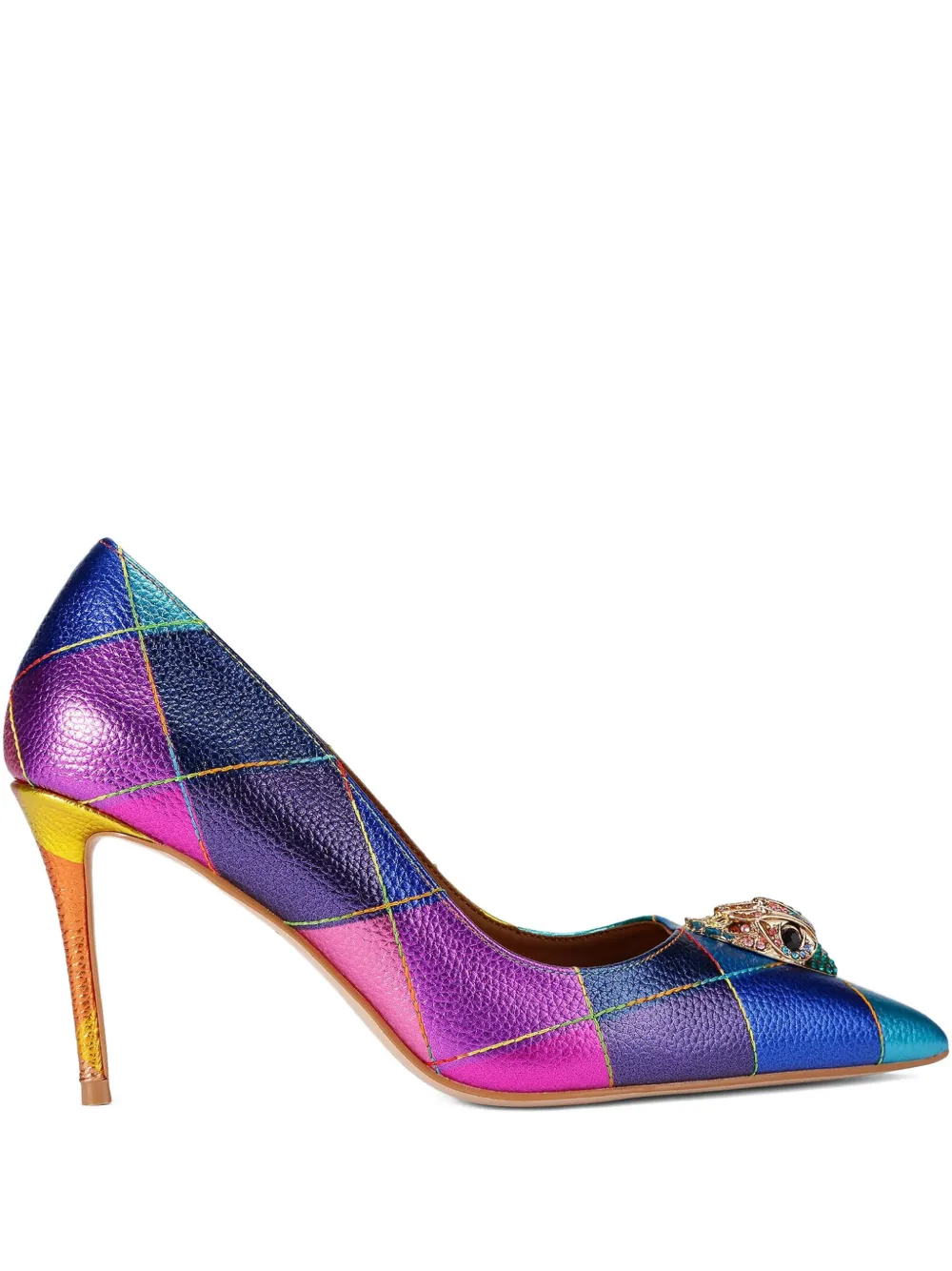 Kurt Geiger 85mm Belgravia Court Eagle-head-embellished High-heel Pumps In Blue