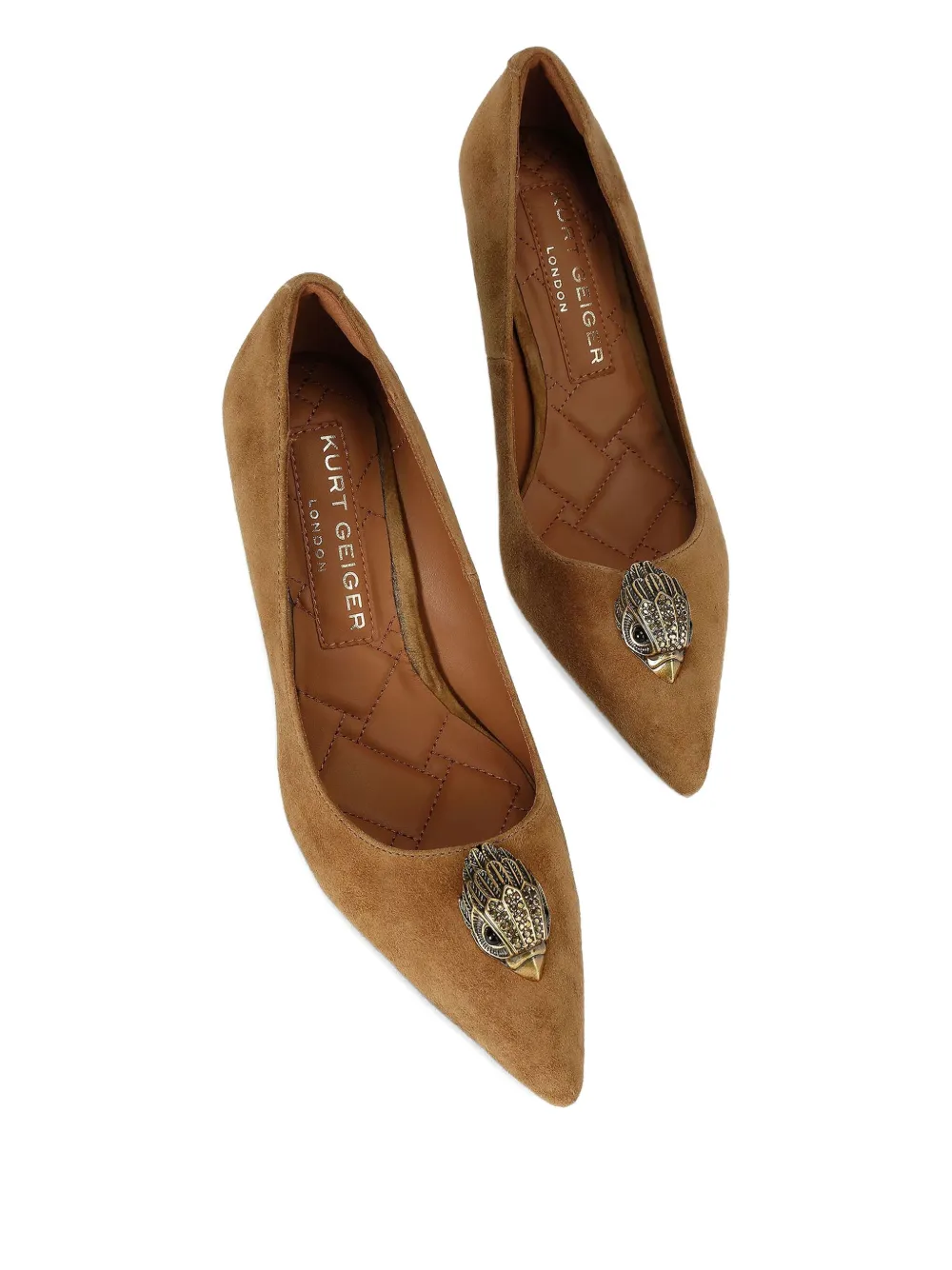 Kurt Geiger London 85 mm Belgravia Eagle Court pumps met puntige neus Bruin